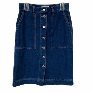 Free Assembly Denim Button-Front Skirt Women’s size 2